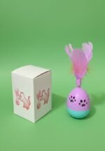 Spring Cat Toy, 360 Degree Rotation Increase Movement Kitten Toy Interactive for Kittens (Pink and Yellow) - Image 2