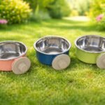 Crate Dog Food Water Bowls, 2-in-1 Plastic Bowl & Stainless Steel Pet Bowl, Removable Hanging Cat Food Bowls Perfect for Cats, Dogs, Rabbits, Puppys, Birds, Guinea Pigs and Other Small Pets.