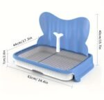 Large Dog Training Toilet Tray with Metal Grate & Anti-urine Splash 63x43x39cm - Image 3