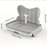 Large Dog Training Toilet Tray with Metal Grate & Anti-urine Splash 63x43x39cm - Image 2