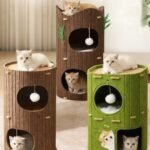 Forest Felt Covering Multi-Level Cat Tree