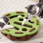 Cat Brain Game Toy - PurrMaze Interactive Cat Puzzle Box - Felt Enrichment Toy with Bell for Indoor Mental Stimulation, Scratching and Hunting Fun - Cat Entertainment Box